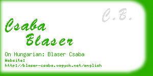 csaba blaser business card